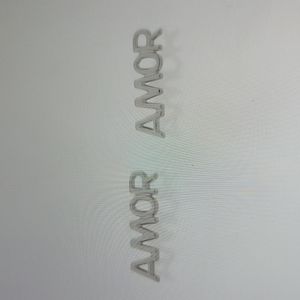 Rhodium  amor (love) earrings